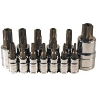 ENSEMBLE DOUILLES PRISE 1/4"-3/8"-1/2 TORX 13PCS