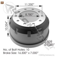 TAMBOUR 16-1/2X7 131LBS 10TR 8.8P 11.2CC 10.5HT