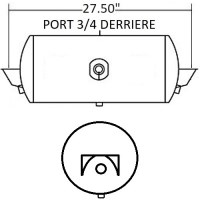 AIR TANK 9.5X27.5 BRACKET REG 2 PORT 3/4