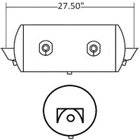 AIR TANK 9.5X27.5 BRACKET REG 2 PORT 3/4
