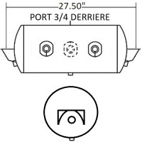 AIR TANK 9.5X27.5 BRACKET REG 3 PORT 3/4