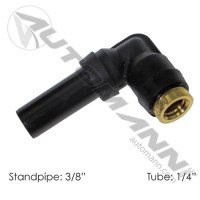 CONNECTEUR 90 DEG 1/4 TUBE X 3/8 TUBE FIXE