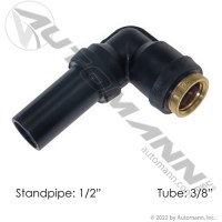 CONNECTEUR 90 DEG 3/8 TUBE X 1/2 TUBE FIXE
