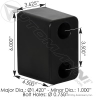 BUTOIR DE DOCK 6 X 3-5/8 X 4-1/2