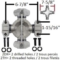 UNIVERSAL JOINT CROSS 7. 625" C/C 6.875" 2DR 2TH