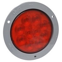 LED 10 DIODE S/T/T WITH GRAY FLANGE RED