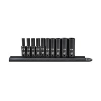 10-PC 1/4" DR 6 PT. DEEP SAE IMPACT SOCKET SET 3/16" - 9/16"