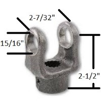YOKE PTO 7/8"-13 DENTS