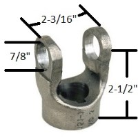 YOKE PTO 7/8" ROND CLE 1/4"