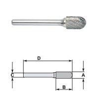 FRAISE AU CARBURE A:1/4" B:5/8" C:1/4"