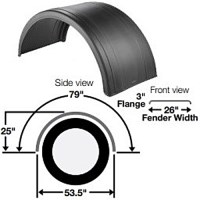 FENDER SINGLE AXLE BLACK POLYETHYLENE PAIR