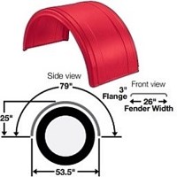 FENDER SINGLE AXLE RED POLYTHYLENE UNIT