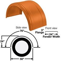 FENDER SINGLE AXLE ORANGE POLYTHYLENE PAIR