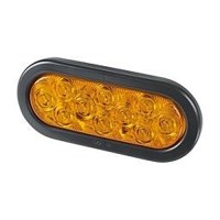 LUMIERE STROBE OVALE 6-1/2" AMBRE DEL 12-24V