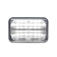 FLASHER 6"X4" LENTILLE CLAIR BLANC/BLANC
