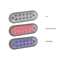 LUMIERE 6-1/2" OVALE DEL 2 FONCTIONS ROUGE/BLEU