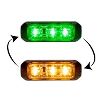 STROBE DEL 2-1/2" VERT / AMBRE 12V SURFACE